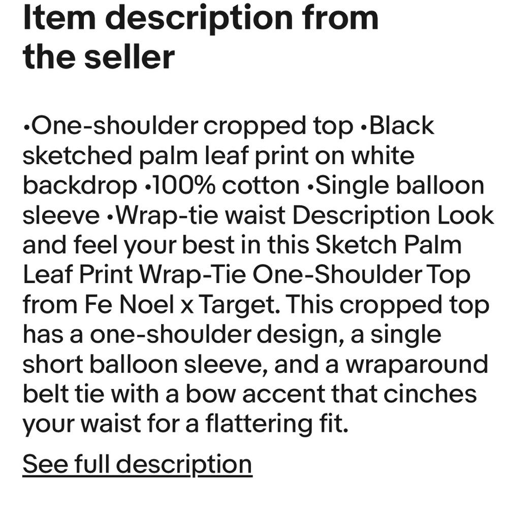 Women's size 14 Sketch Palm Leaf Print Wrap Tie One Shoulder Fe Noel Bla… - Picture 3 of 4